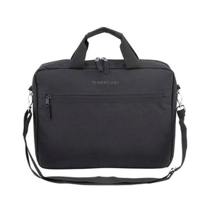 Front of Simple Messenger Bag with top carry handles, detachable shoulder strap and front zippered pocket