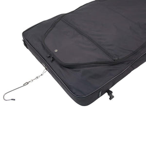Top with hanging hook and main compartment zipper- 46" Garment Bag, Black